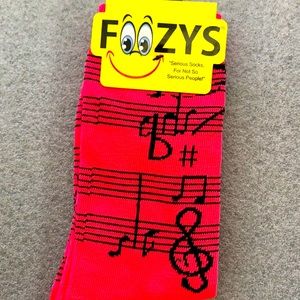 Foozys Socks- 1 pair, Item # 80, Musical Notes